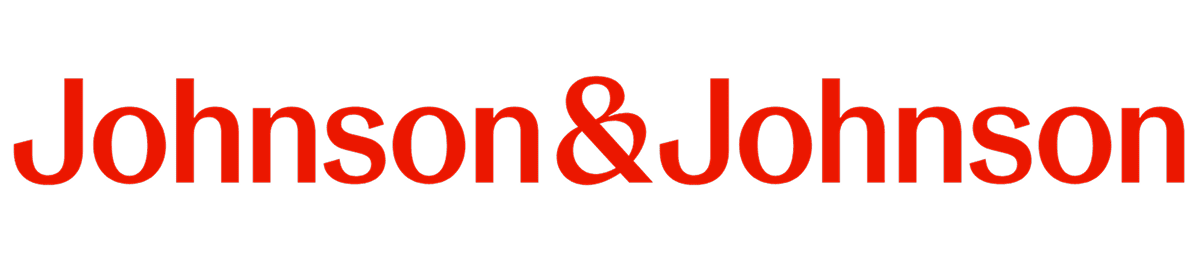 Johnson & Johnson logo on black background.